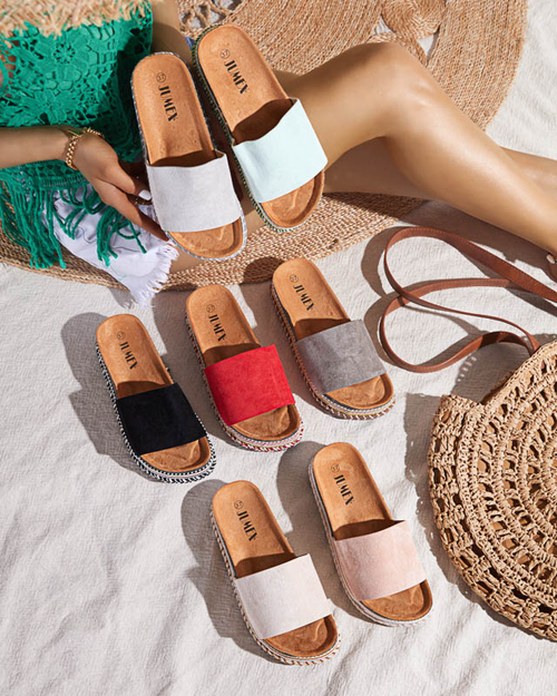 Жіночі шльопанці кольору хакі Kiccori