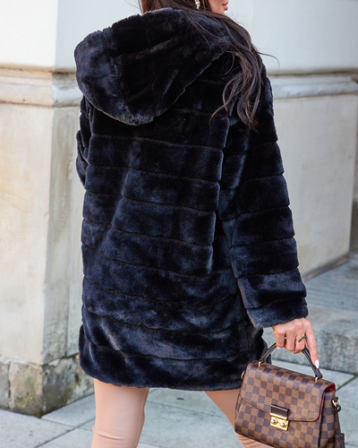 Пальто жіноче хутряне Royalfashion Black
