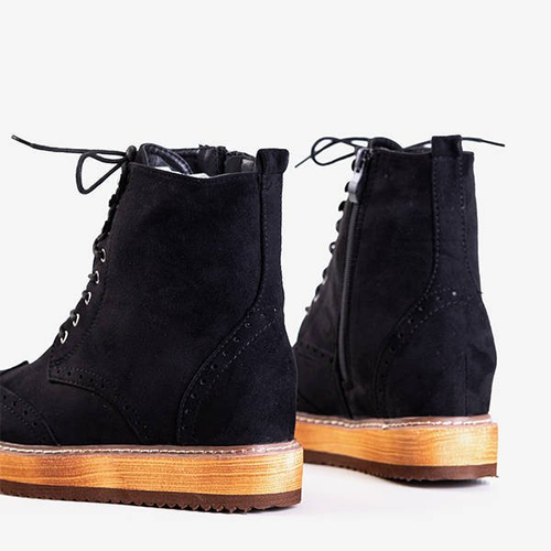 Чорні жіночі черевики на прихованій танкетці Dewenter