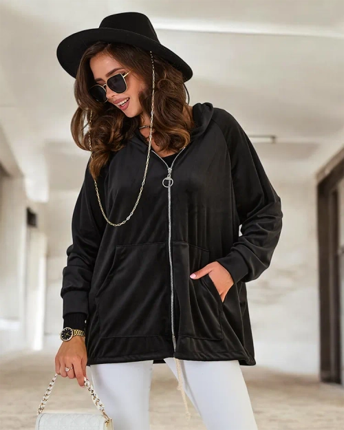Жіночий світшот Royalfashion з капюшоном на блискавці