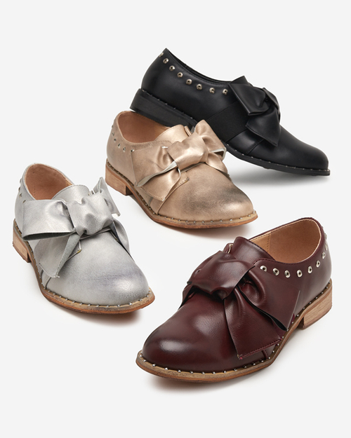 Золоті жіночі туфлі з бантом Entera