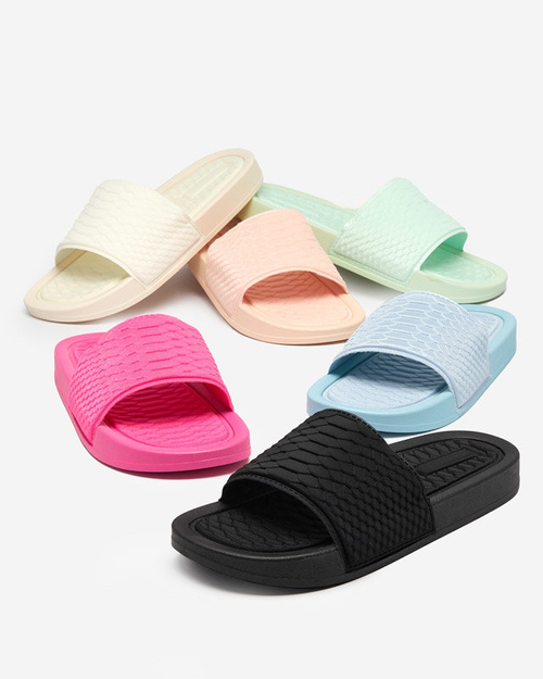 OUTLET Жіночі чорні тапочки з тисненням Galite - Взуття