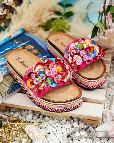Жіночі шльопанці Loassa зі стразами Royalfashion