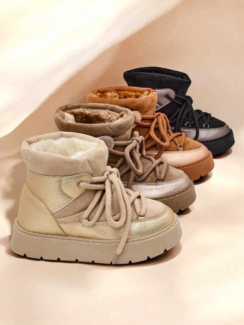 Zhinochi snihovi choboti Royalfashion Lace-up Iniuc