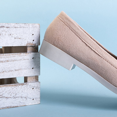 Atrugiel práškové dámské mokasíny se střapci - obuv