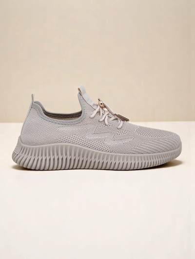 Aurelia Beige Royalfashion – Béžové dámské tenisky tkanina šněrovací