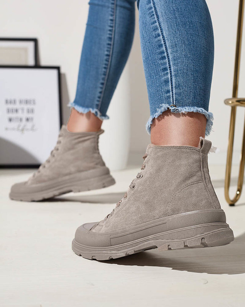 Сіро-коричневі жіночі спортивні кеди Dohho- Взуття