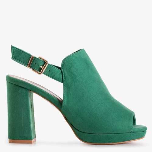 Зелені жіночі босоніжки на високих підборах Wefira