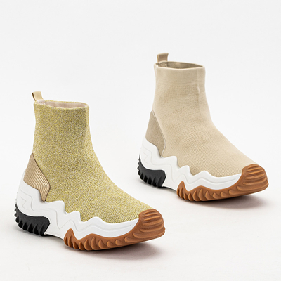 Zlaté dámské Tenera Glitter High Trainers - Obuv