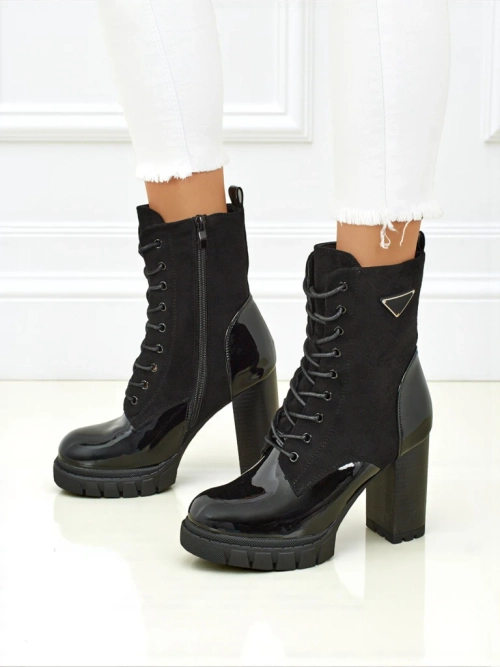 Жіночі ботильйони еко замшеві на підборах-стовпчику Event Bramble