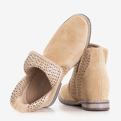 Hnědé boty na vnitřním klínu a'la kovbojské boty Besiks- obuv