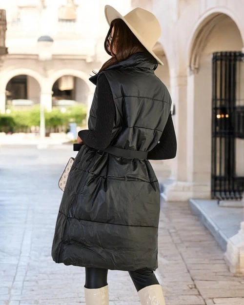 Royalfashion Довгий жіночий жилет зі шкіри