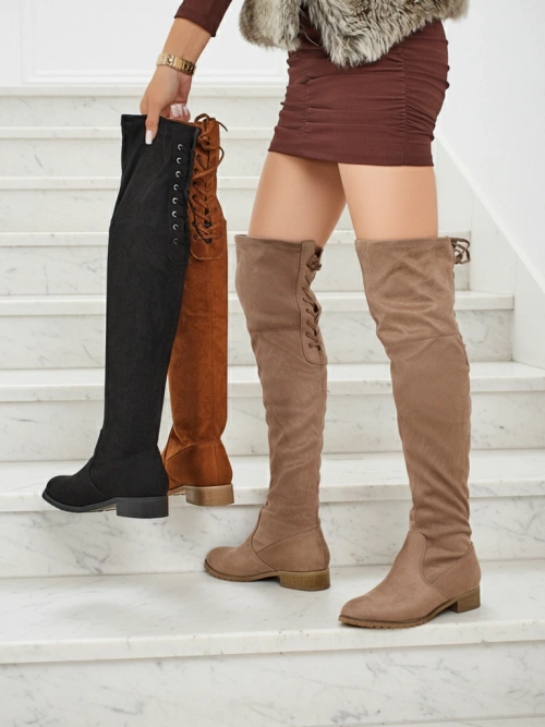 Жіночі ботфорти з екозамші Denvoria