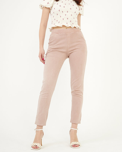 Růžové dámské skinny treggings - oblečení