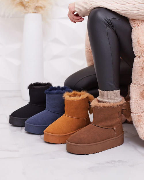 Жіночі черевики Royalfashion a'la snow boots коричневого кольору Goroggo