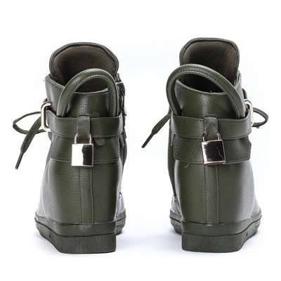 Zelené tenisky s vnitřním klínovým podpatkem Sinnea - obuv