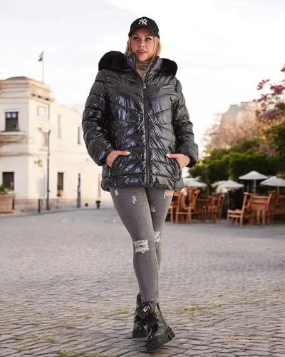 Жіноча стьобана зимова куртка Royalfashion