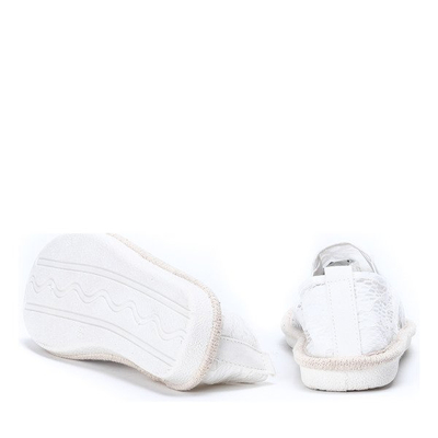 Bílé espadrily zdobené krajkovým materiálem Rose - Obuv 1