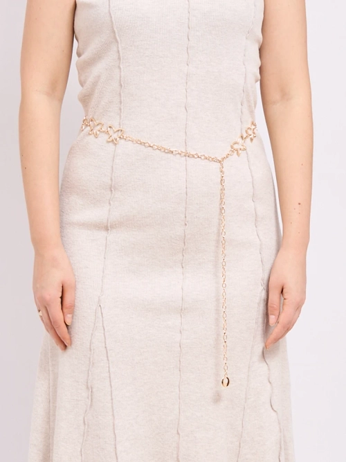 Металевий жіночий пасок Aurelia Motyl з елегантним ланцюжком – 115 см