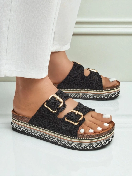 Royalfashion Жіночі босоніжки на платформі з пряжками CorkStyle