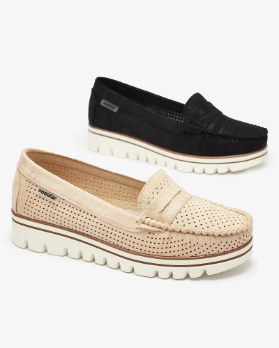 Чорні жіночі мокасини з блискучим покриттям Metiga - Взуття