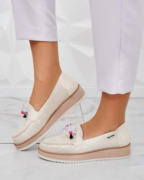 Мокасини Royalfashion з різнокольоровим камінням Restea