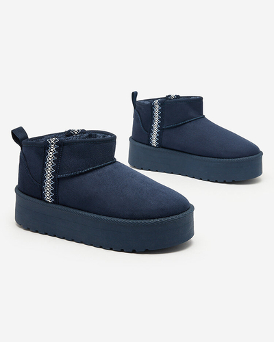 Royalfashion Světle hnědé dámské boty a'la snow boots s ornamentem Parisela