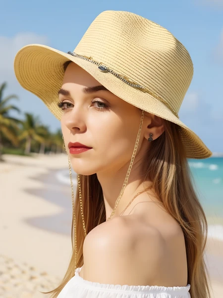 Royalfashion Dámský slaměný klobouk Golden Halo