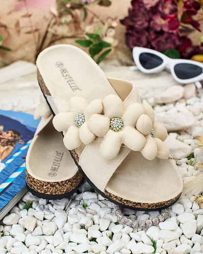 Royalfashion Жіночі шльопанці Polidda Flower Strap Flip Flips