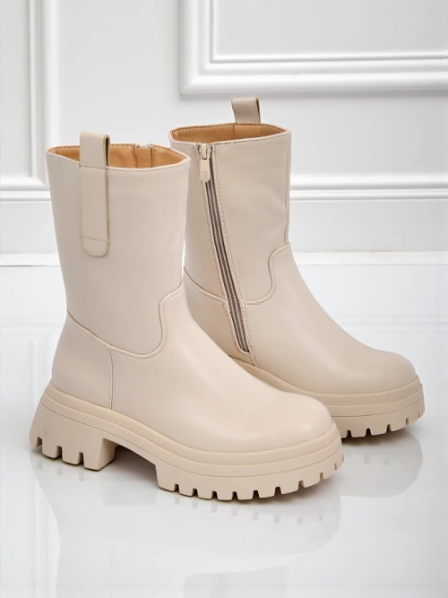 Вищі ботильйони жіночі еко шкіряні Scarlet Mist