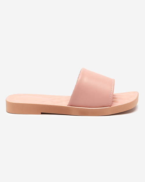 Рожеві жіночі шльопанці зі стьобаною устілкою Parekis