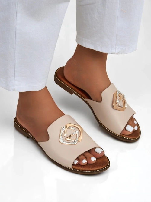 Royalfashion Жіночі шльопанці на плоскій підошві Goldie Spark