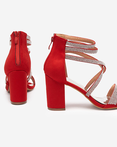 Червоні жіночі босоніжки зі стразами Nitorsi