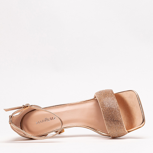 Рожево-золоті жіночі босоніжки на високому каблуці Енеді - Взуття