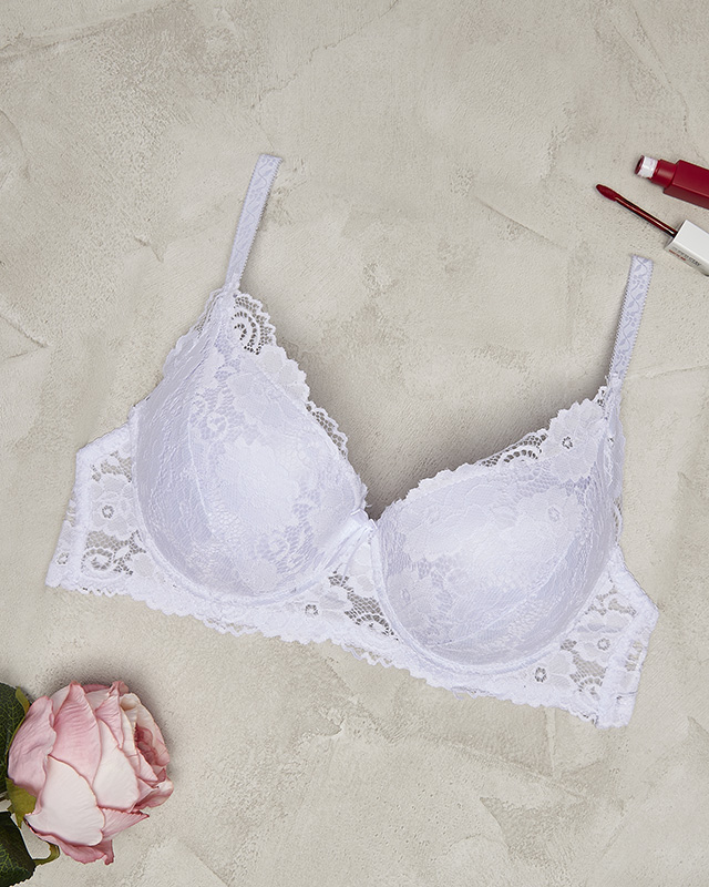 Bílá dámská krajková podprsenka- Spodní prádlo