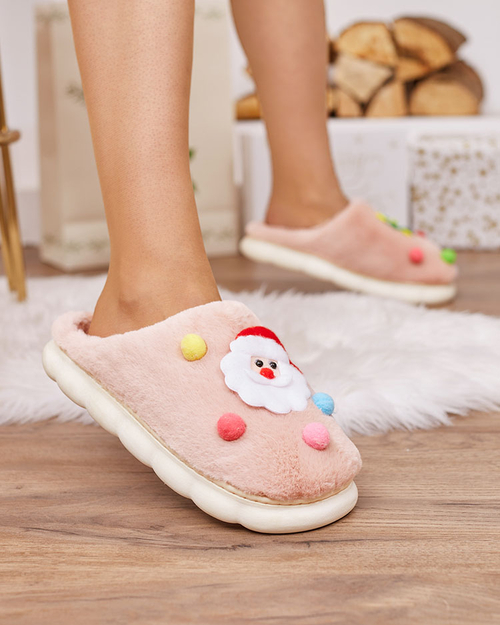 Різдвяні жіночі капці Royalfashion рожеві Fertemse