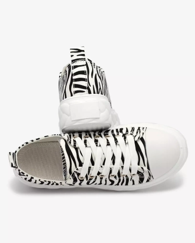 Royalfashion Чорно-білі жіночі кеди на платформі Atredika