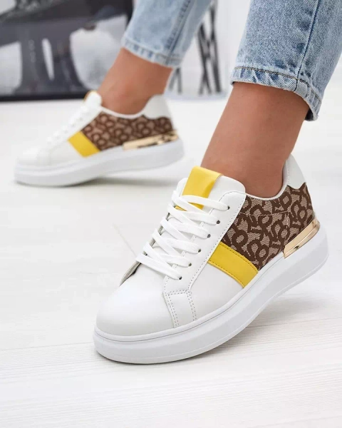 Royalfashion Bílo-hnědá dámská sportovní obuv Mlysio