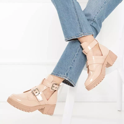 OUTLET Béžové dámské kozačky s ražbou Lerika - Obuv