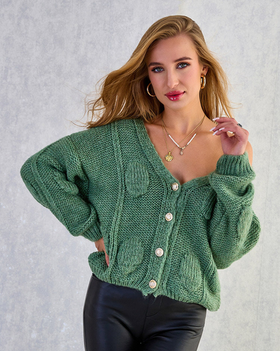 Royalfashion Жіночий трикотажний светр на ґудзиках