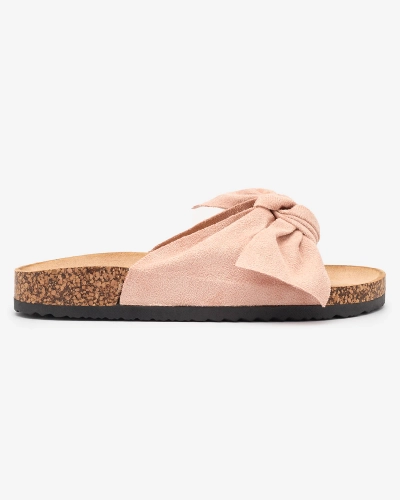 Dámské žabky s mašlí v růžové barvě Orofdo- Obuv