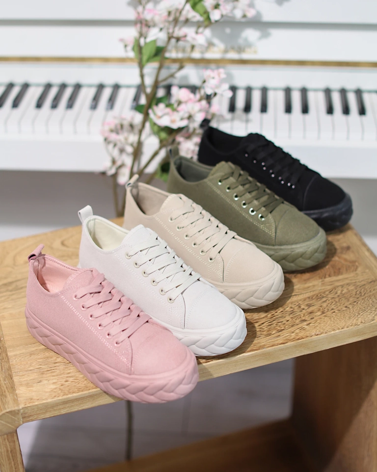 Béžové dámské tenisky na platformě Sedix - Obuv