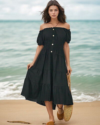 Royalfashion Dámské španělské šaty ke kolenům