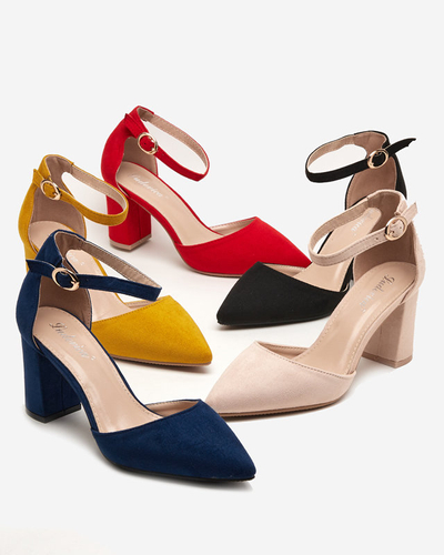 OUTLET Béžové dámské sandály na vyšším sloupku Hareda - Boty