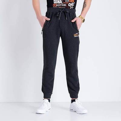 Чоловічі темно-сірі теплі спортивні штани - одяг