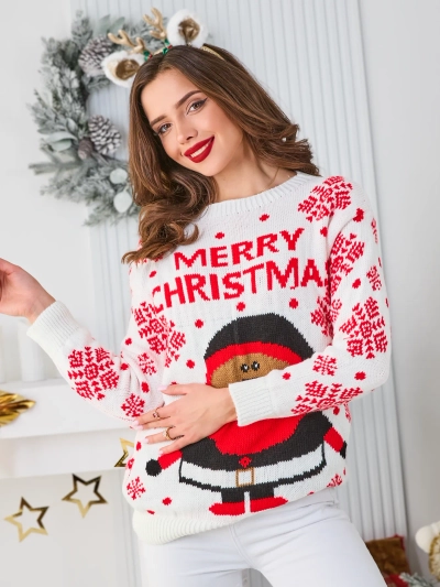 Royalfashion Dámský vánoční svetr se Santou