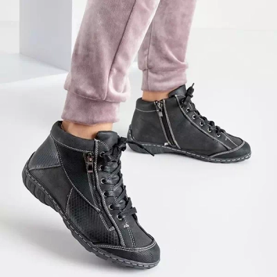 OUTLET Černé zateplené boty pro ženy Tarbes - Obuv