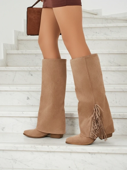 Жіночі чоботи еко замшеві з халявою Tauren