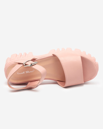 OUTLET Růžové dámské sandály na silnější podrážce Nerile - Boty