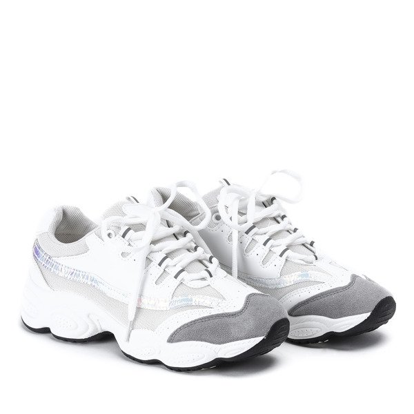 Białe buty sportowe na grubszej podeszwie Celie - Obuwie